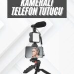 Telefon Tutucu Mikrofonlu Işıklı Youtuber Video Kayıt