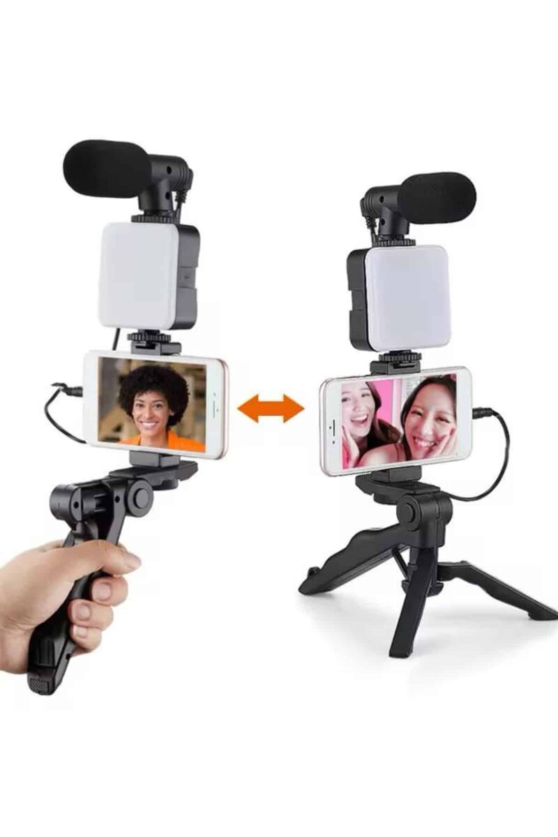 Telefon Tutucu Mikrofonlu Işıklı Youtuber Video Kayıt 4 Telefon Tutucu Mikrofonlu Işıklı Youtuber Video Kayıt - Görsel 4