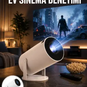 Sinema Projektörü Android HDMI USB WİFİ Ses Çıkışlı Ayaklı Projeksiyon Taşınabilir Yeni Nesil