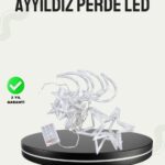 Prizli Yıldız Ay Perde LED Işık Ev ve Organizasyon Dekoru