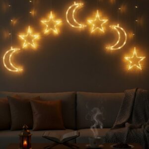 Büyük Ay Yıldız Ramazan Led Işık Dekoratif Işıklı Süs