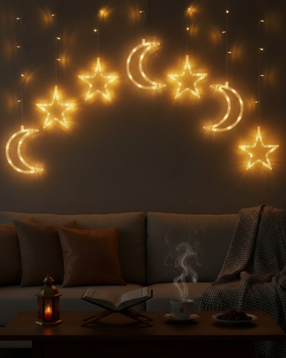 Büyük Ay Yıldız Ramazan Led Işık Dekoratif Işıklı Süs 1 Büyük Ay Yıldız Ramazan Led Işık Dekoratif Işıklı Süs
