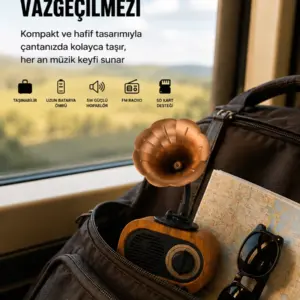 Şarjlı Mini Retro Radyo Bluetooth Hoparlör Çoklu Bağlantı Seçenekli Yeni Nesil