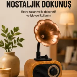 Retro Tasarımlı Mini Bluetooth Hoparlör ve FM Radyo Çoklu Medya Yeni Nesil