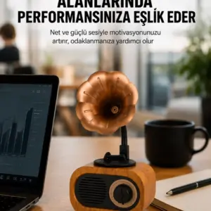 Kablosuz Retro Radyo Hoparlör 5W Güçlü Ses USB Hafıza Kart Destekli Yeni Nesil