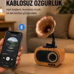 Mini Nostaljik Bluetooth Hoparlör FM Radyo 8 Saat Batarya Yeni Nesil