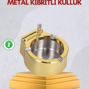 Paslanmaz Çelik Küllük Çakmaklı Masa Üstü Kullanım