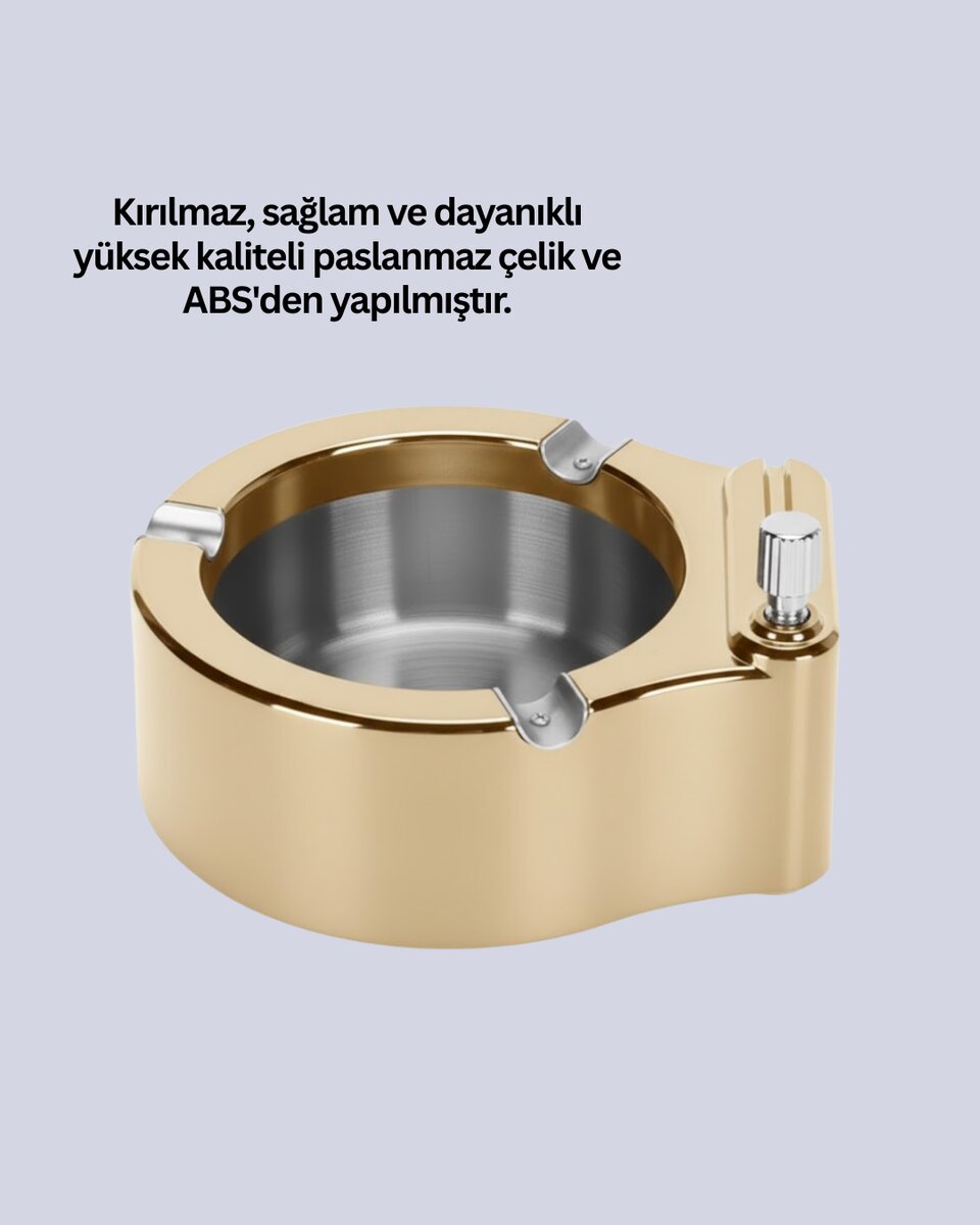 Paslanmaz Çelik Küllük Çakmaklı Masa Üstü Kullanım 3 Paslanmaz Çelik Küllük Çakmaklı Masa Üstü Kullanım - Görsel 3