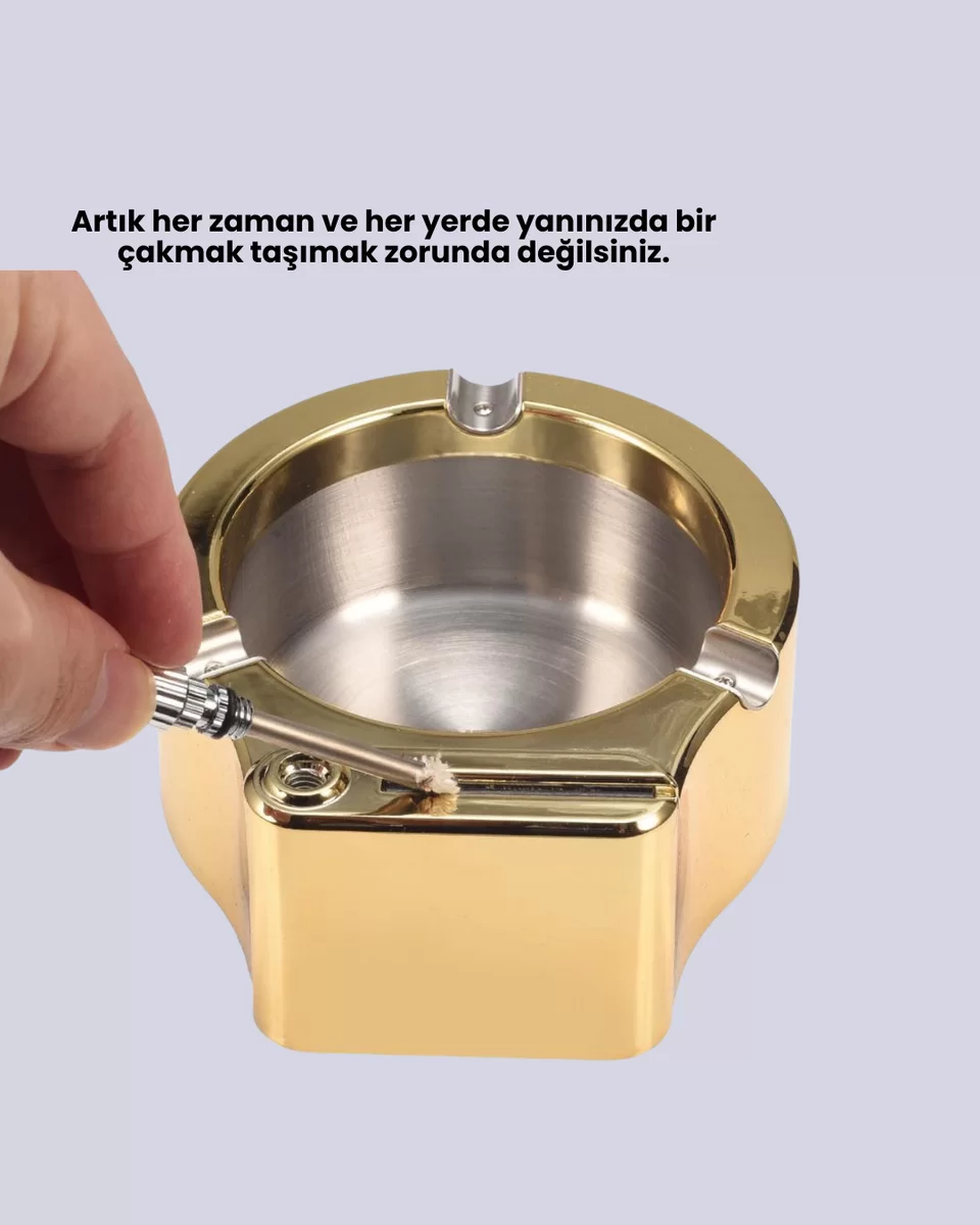 Çakmaklı Küllük Paslanmaz Metal Dayanıklı Tasarım Yeni Nesil 4 Çakmaklı Küllük Paslanmaz Metal Dayanıklı Tasarım Yeni Nesil - Görsel 4