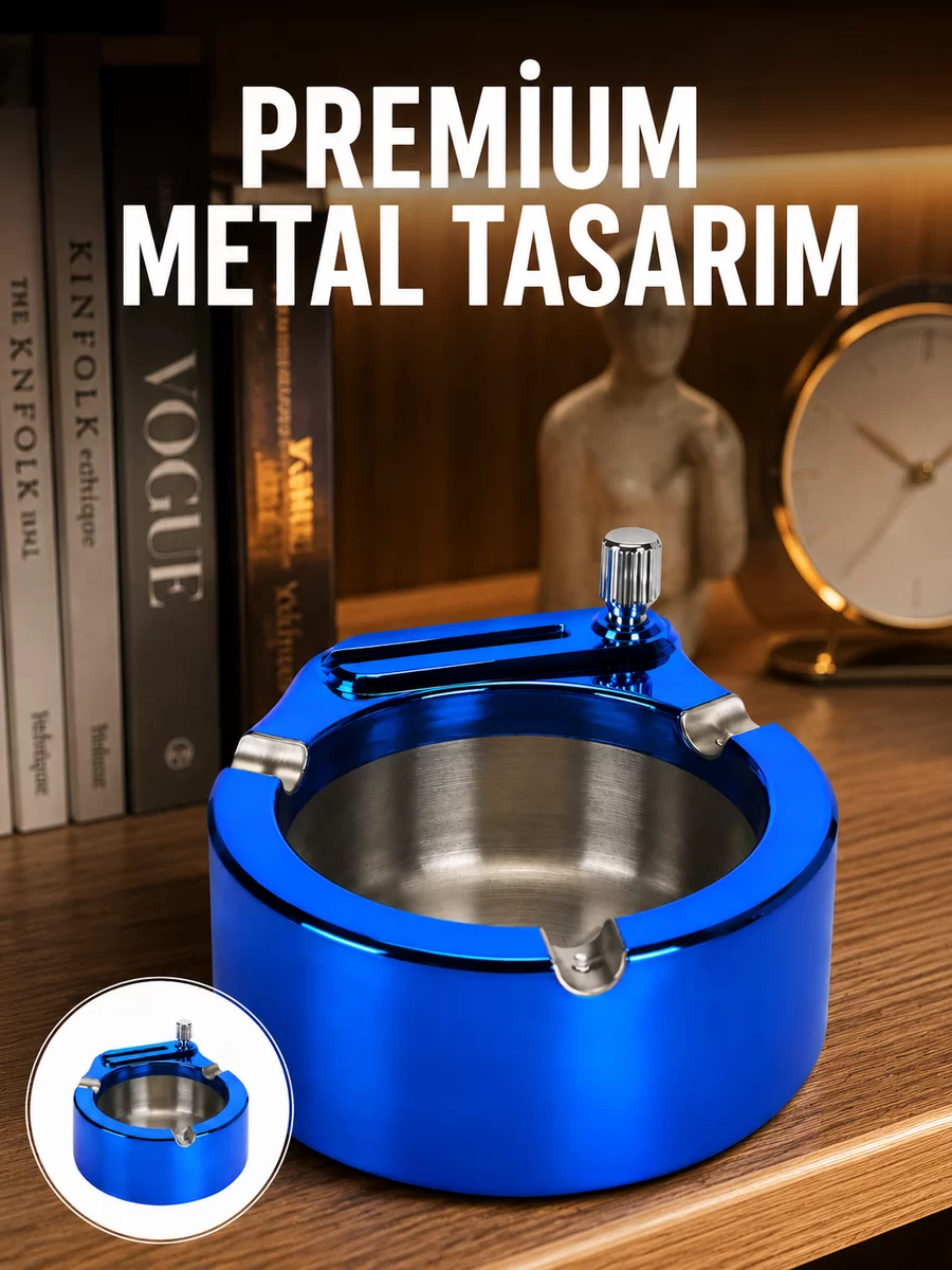 Dekoratif Çakmaklı Küllük Kolay Temizlenebilir Metal Yeni Nesil 1 Dekoratif Çakmaklı Küllük Kolay Temizlenebilir Metal Yeni Nesil
