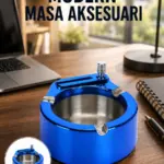 Metal Küllük ve Çakmak Seti Yuvarlak Modern Tasarım Yeni Nesil