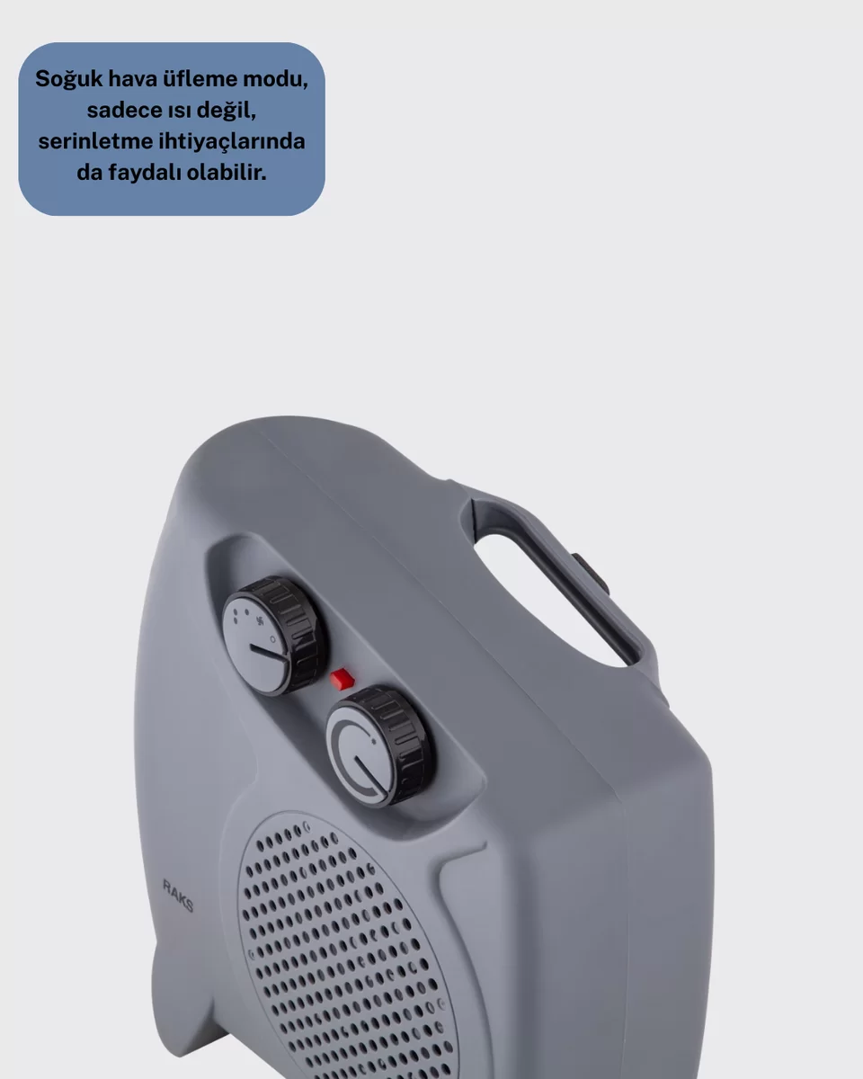Fanlı Oda Isıtıcısı Termostat Kontrollü Soğuk Hava Üfleme Modu Yeni Nesil 3 Fanlı Oda Isıtıcısı Termostat Kontrollü Soğuk Hava Üfleme Modu Yeni Nesil - Görsel 3