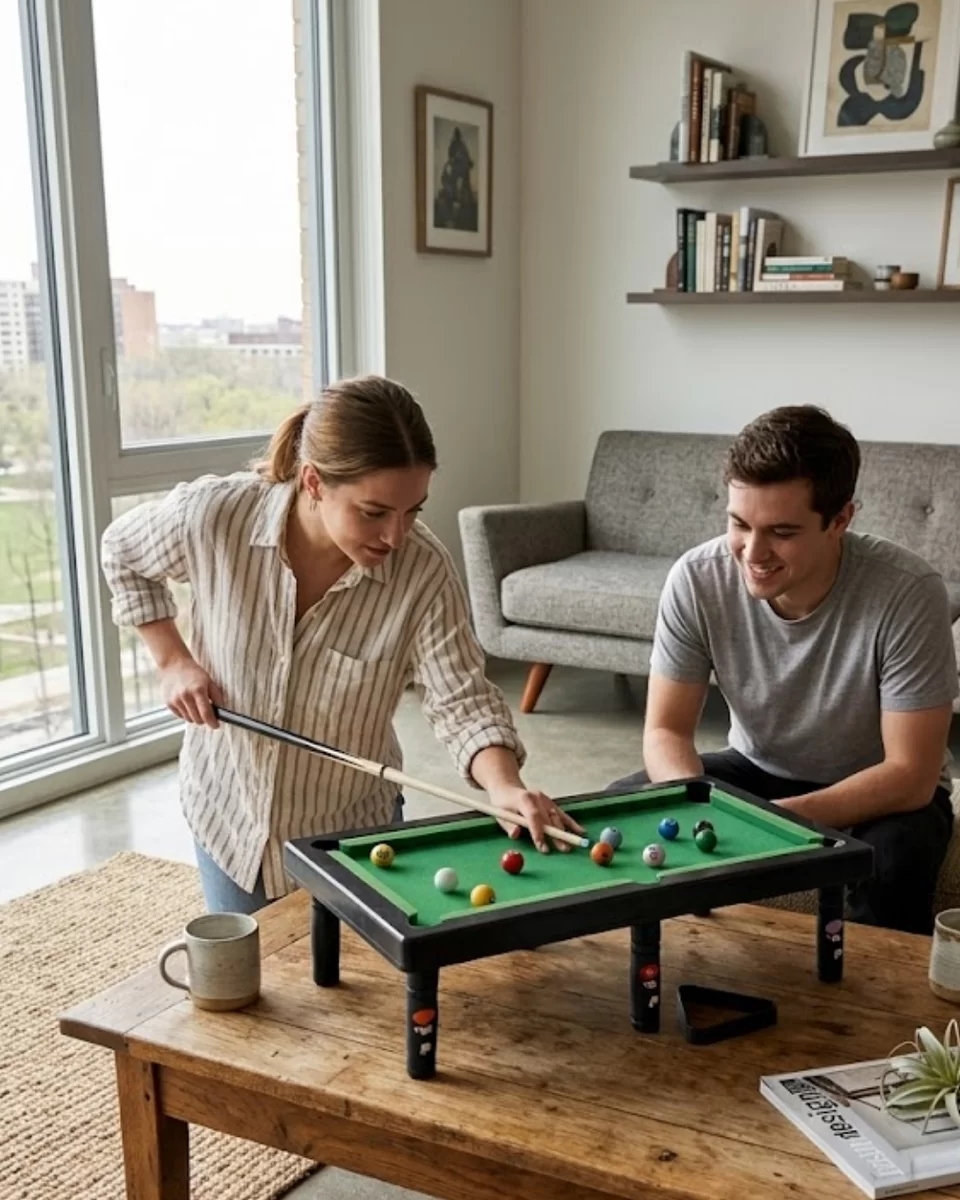 Mini Bilardo Masası Oyuncak Seti Çocuklar İçin Eğlenceli Masa Oyunu 1 Mini Bilardo Masası Oyuncak Seti Çocuklar İçin Eğlenceli Masa Oyunu