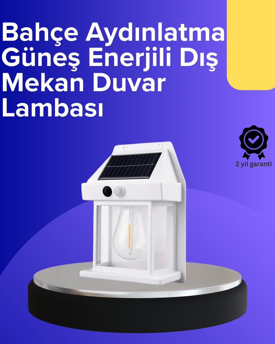 Güneş Enerjili Hareket Sensörlü Duvar Lambası 1 Güneş Enerjili Hareket Sensörlü Duvar Lambası