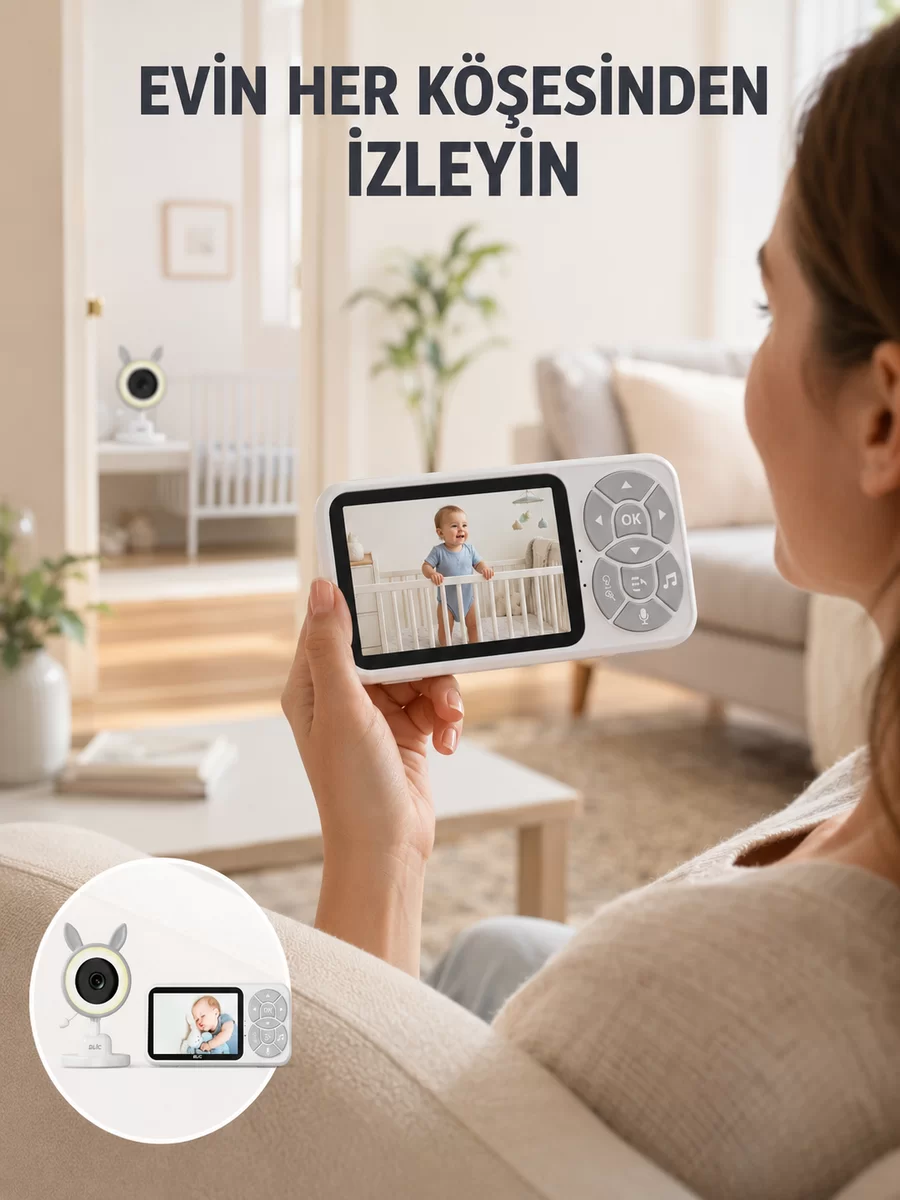 Çoklu Kamera Destekli Bebek İzleme Sistemi RGB Gece Lambalı Yeni Nesil 1 Çoklu Kamera Destekli Bebek İzleme Sistemi RGB Gece Lambalı Yeni Nesil