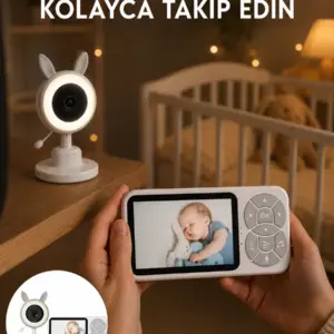 LCD Ekranlı Bebek İzleme Kamerası Ninnili Gece Görüşlü Güvenlik Sistemi Yeni Nesil