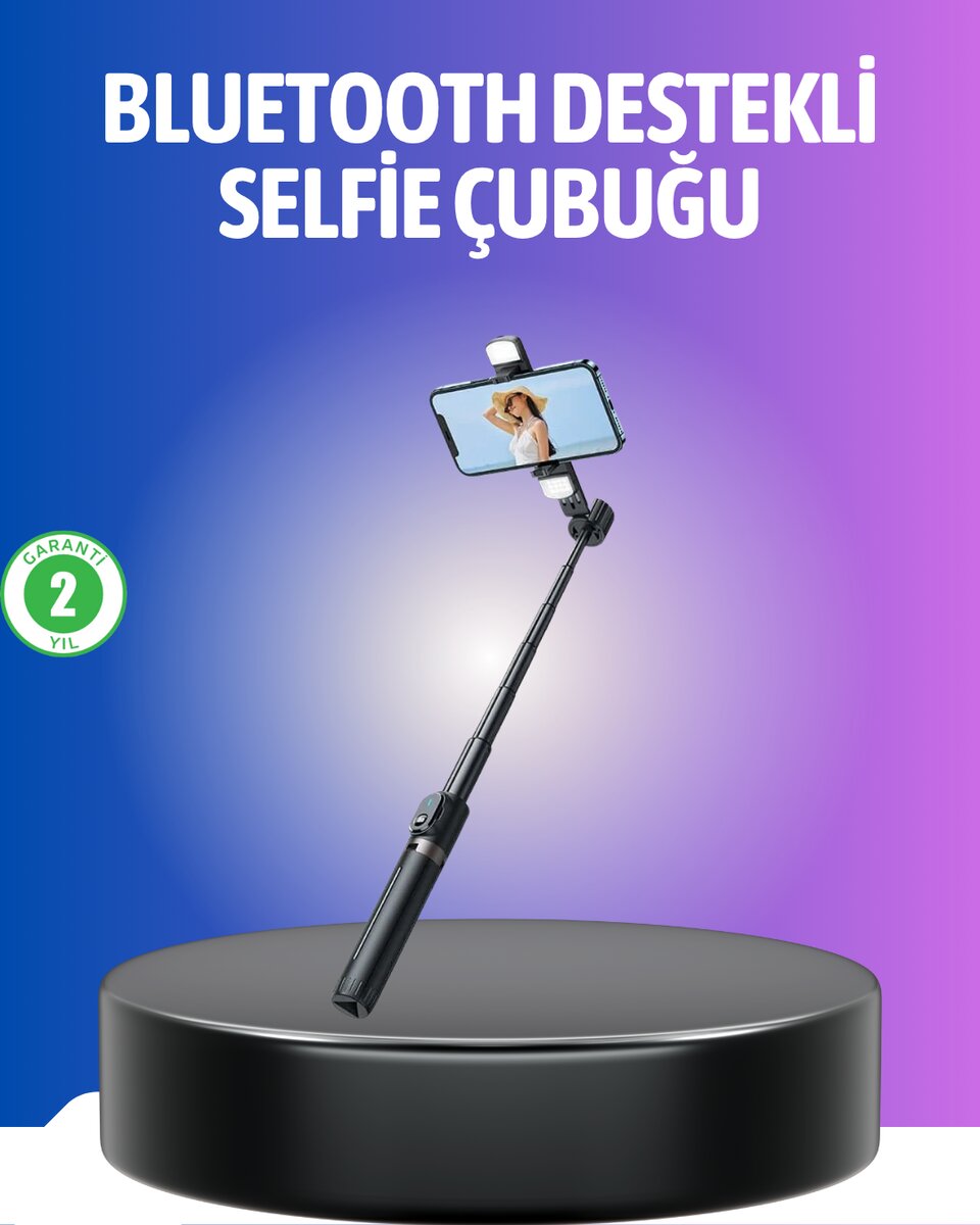 Bluetooth Selfie Çubuğu – Uzaktan Kumandalı 1 Bluetooth Selfie Çubuğu – Uzaktan Kumandalı