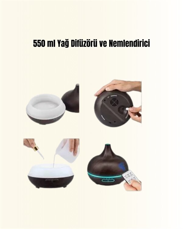 Sessiz Çalışan Aromaterapi Difüzörü – 4 Zaman Ayarlı, 7 Renkli Işık Seçeneği 3 Sessiz Çalışan Aromaterapi Difüzörü – 4 Zaman Ayarlı, 7 Renkli Işık Seçeneği - Görsel 3