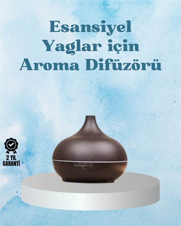 Sessiz Çalışan Aromaterapi Difüzörü – 4 Zaman Ayarlı, 7 Renkli Işık Seçeneği 1 Sessiz Çalışan Aromaterapi Difüzörü – 4 Zaman Ayarlı, 7 Renkli Işık Seçeneği