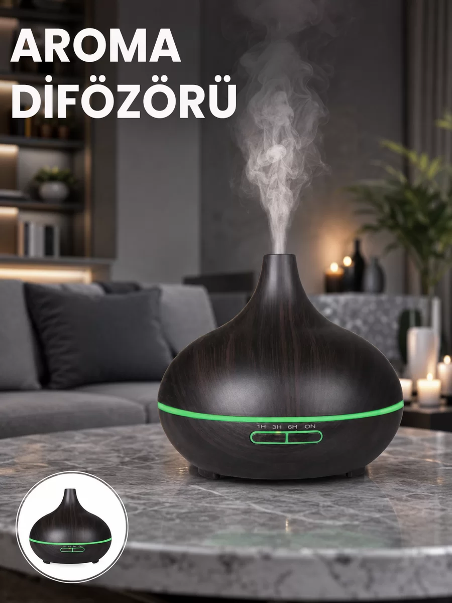 550 ml Kapasiteli Ultrasonik Difüzör – Yağsız Nemlendirici Kullanımıyla Uyumlu Yeni Nesil 1 550 ml Kapasiteli Ultrasonik Difüzör – Yağsız Nemlendirici Kullanımıyla Uyumlu Yeni Nesil