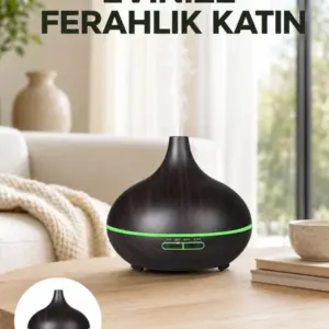 7 Renk Işıklı Ultrasonik Hava Difüzörü – Sessiz ve Güvenli Kullanım Yeni Nesil