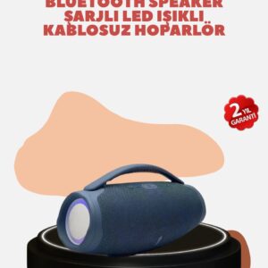 Renkli LED Efektli Suya Dayanıklı Taşınabilir Kablosuz Hoparlör