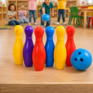 Eğlenceli Bowling Oyuncak Seti Çocuklar İçin Renkli Kuka ve Top