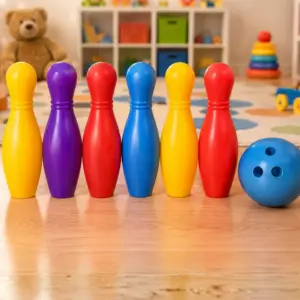 Renkli Çocuk Bowling Oyunu 6 Kukalı Eğitici Eğlence Seti