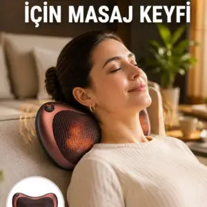 Isıtma Özellikli Derin Yoğurma Masaj Yastığı Priz & Çakmak Girişli Yeni Nesil