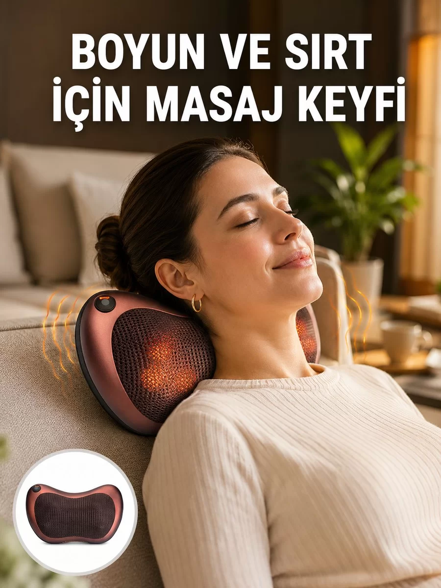 Isıtma Özellikli Derin Yoğurma Masaj Yastığı Priz & Çakmak Girişli Yeni Nesil 1 Isıtma Özellikli Derin Yoğurma Masaj Yastığı Priz & Çakmak Girişli Yeni Nesil