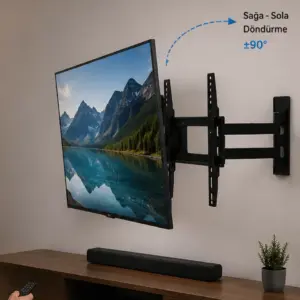 LCD LED TV Duvar Aparatı Çift Kollu Hareketli Askı Sistemi