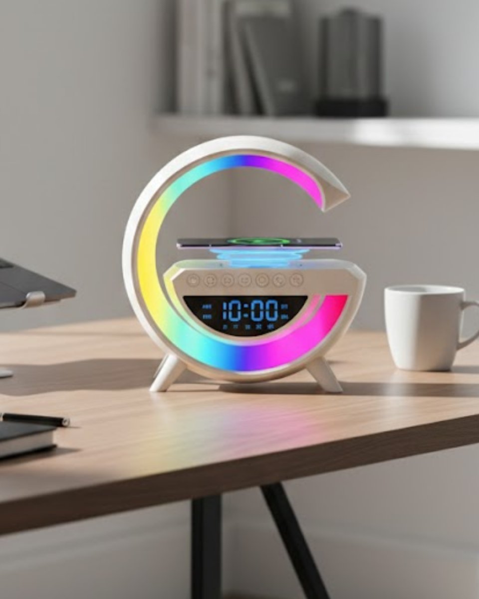 Modern RGB Işıklı Kablosuz Hoparlör Uzun Süreli Müzik Keyfi 1 Modern RGB Işıklı Kablosuz Hoparlör Uzun Süreli Müzik Keyfi