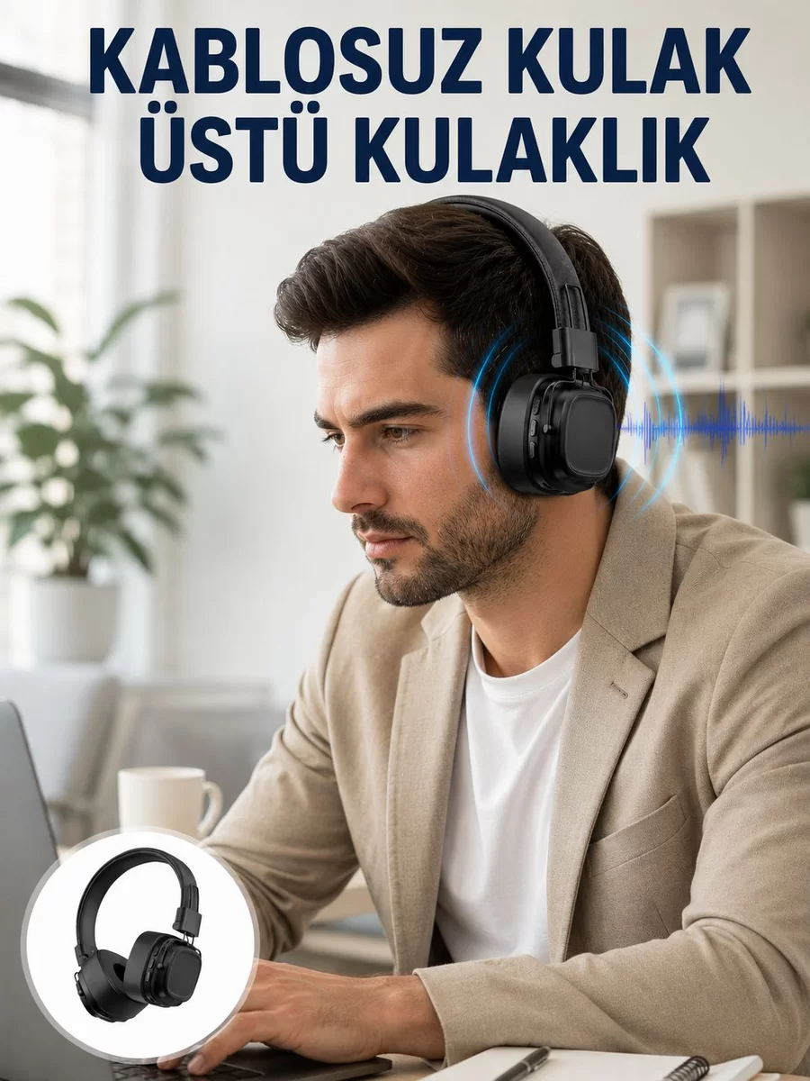 Uzun Süreli Rahat Kullanım İçin Kablosuz Bluetooth Kulaklık Yeni Nesil 1 Uzun Süreli Rahat Kullanım İçin Kablosuz Bluetooth Kulaklık Yeni Nesil