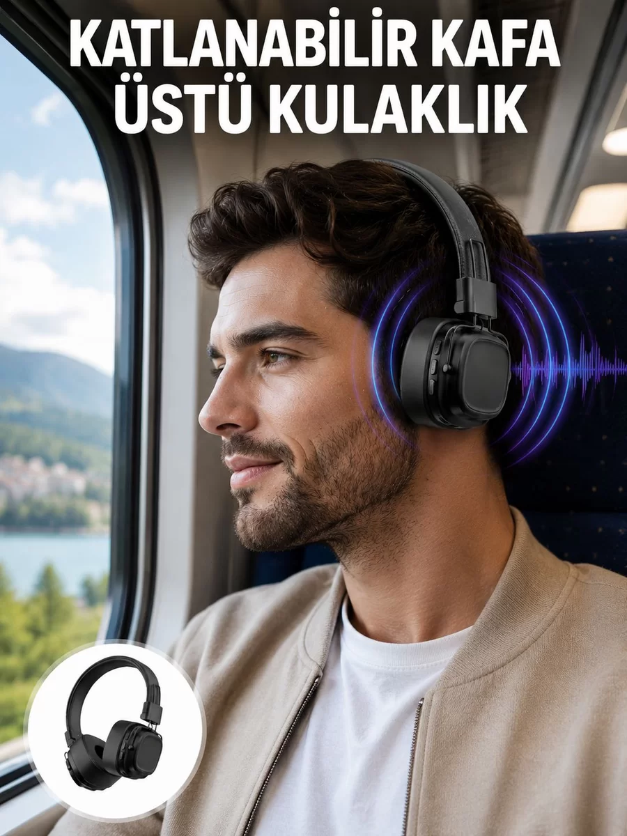 Ergonomik Konforlu Kablosuz Kulak Üstü Bluetooth Kulaklık Yeni Nesil 1 Ergonomik Konforlu Kablosuz Kulak Üstü Bluetooth Kulaklık Yeni Nesil