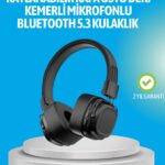 Deep Bass Destekli Kablosuz Katlanabilir Kulak Üstü Kulaklık