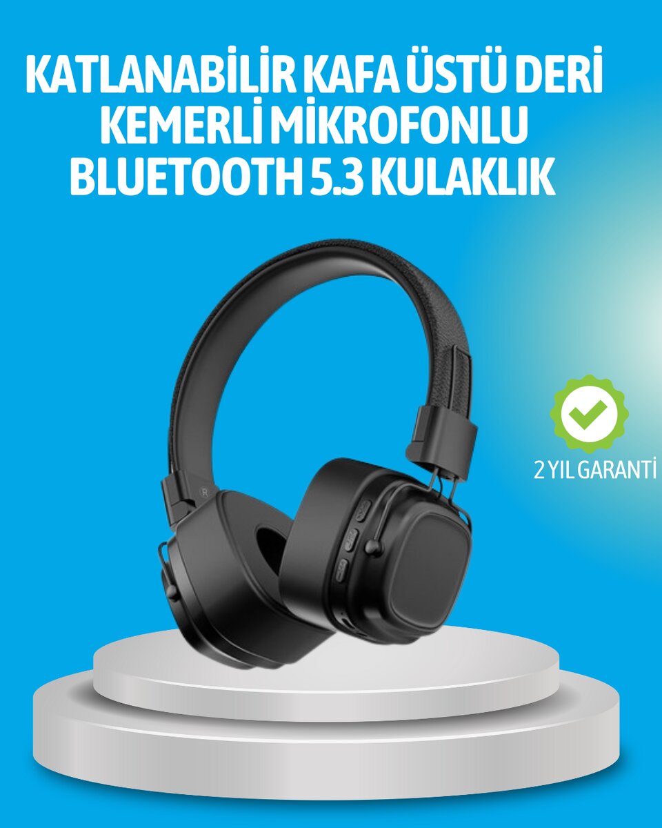 Deep Bass Destekli Kablosuz Katlanabilir Kulak Üstü Kulaklık 1 Deep Bass Destekli Kablosuz Katlanabilir Kulak Üstü Kulaklık
