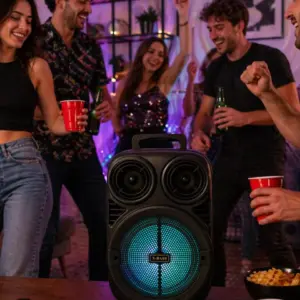 Kablosuz Karaoke Hoparlör Mikrofonlu RGB Işıklı 6.5 İnç Bluetooth Speaker Taşınabilir