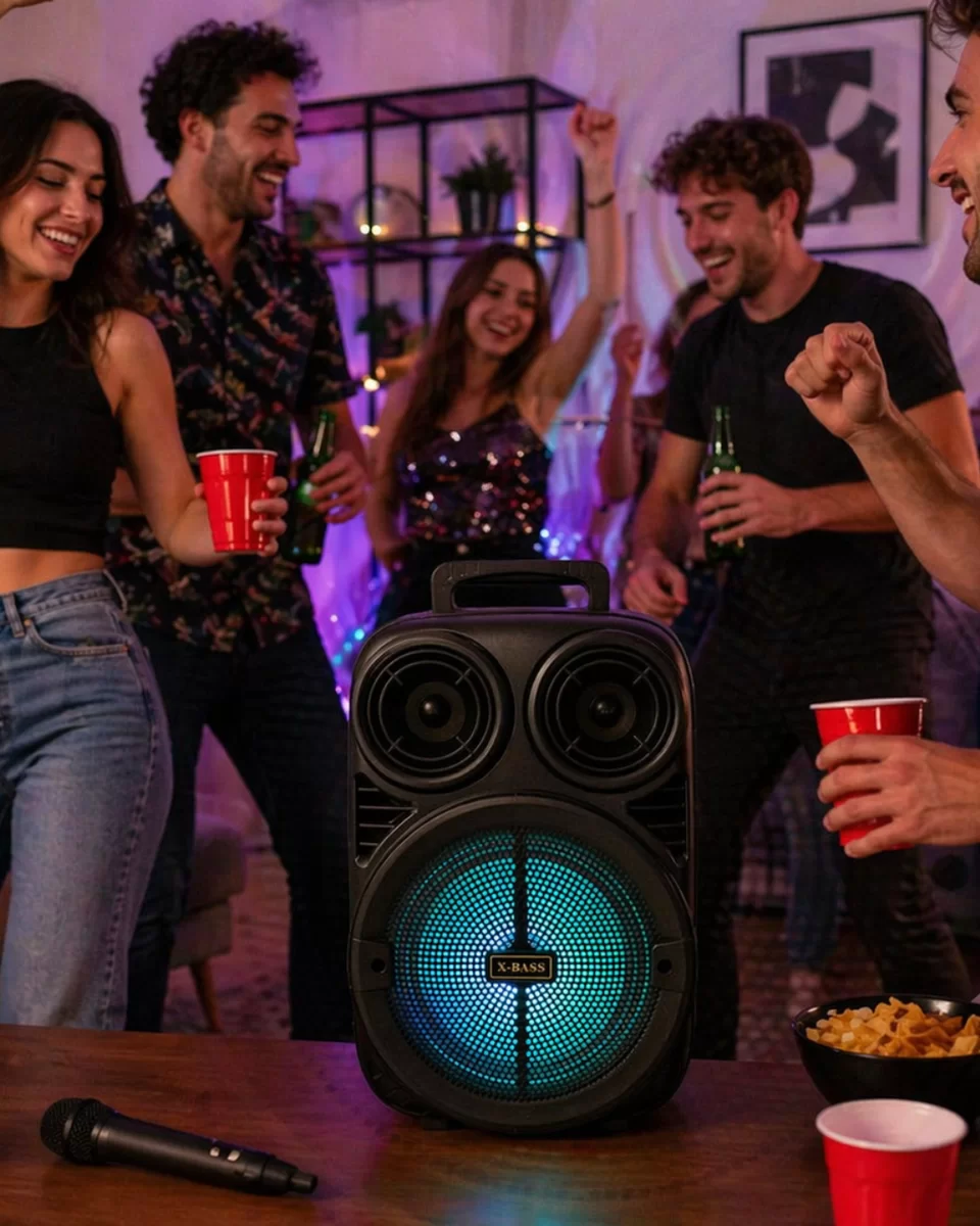 Kablosuz Karaoke Hoparlör Mikrofonlu RGB Işıklı 6.5 İnç Bluetooth Speaker Taşınabilir 1 Kablosuz Karaoke Hoparlör Mikrofonlu RGB Işıklı 6.5 İnç Bluetooth Speaker Taşınabilir