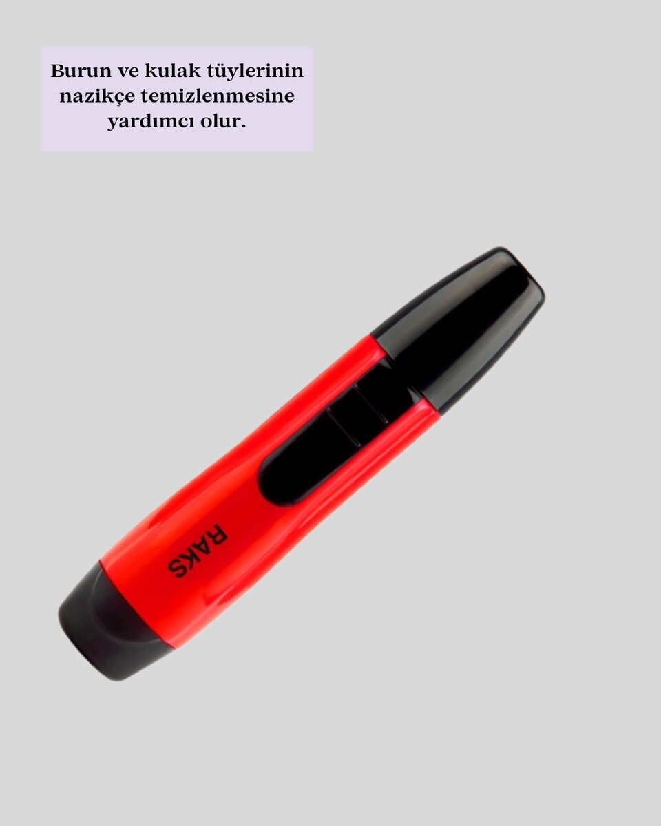 Raks Kırmızı Tüy Temizleme Cihazı Kulak Burun Pilli Ergonomik 4 Raks Kırmızı Tüy Temizleme Cihazı Kulak Burun Pilli Ergonomik - Görsel 4
