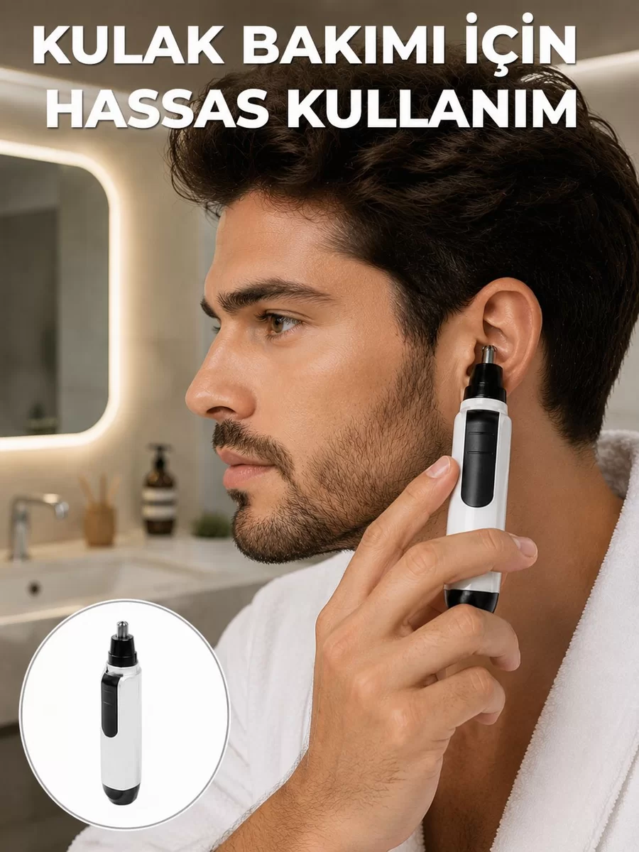 Hassas 3D Bıçaklı Kulak ve Burun Tıraş Makinesi Yeni Nesil 1 Hassas 3D Bıçaklı Kulak ve Burun Tıraş Makinesi Yeni Nesil