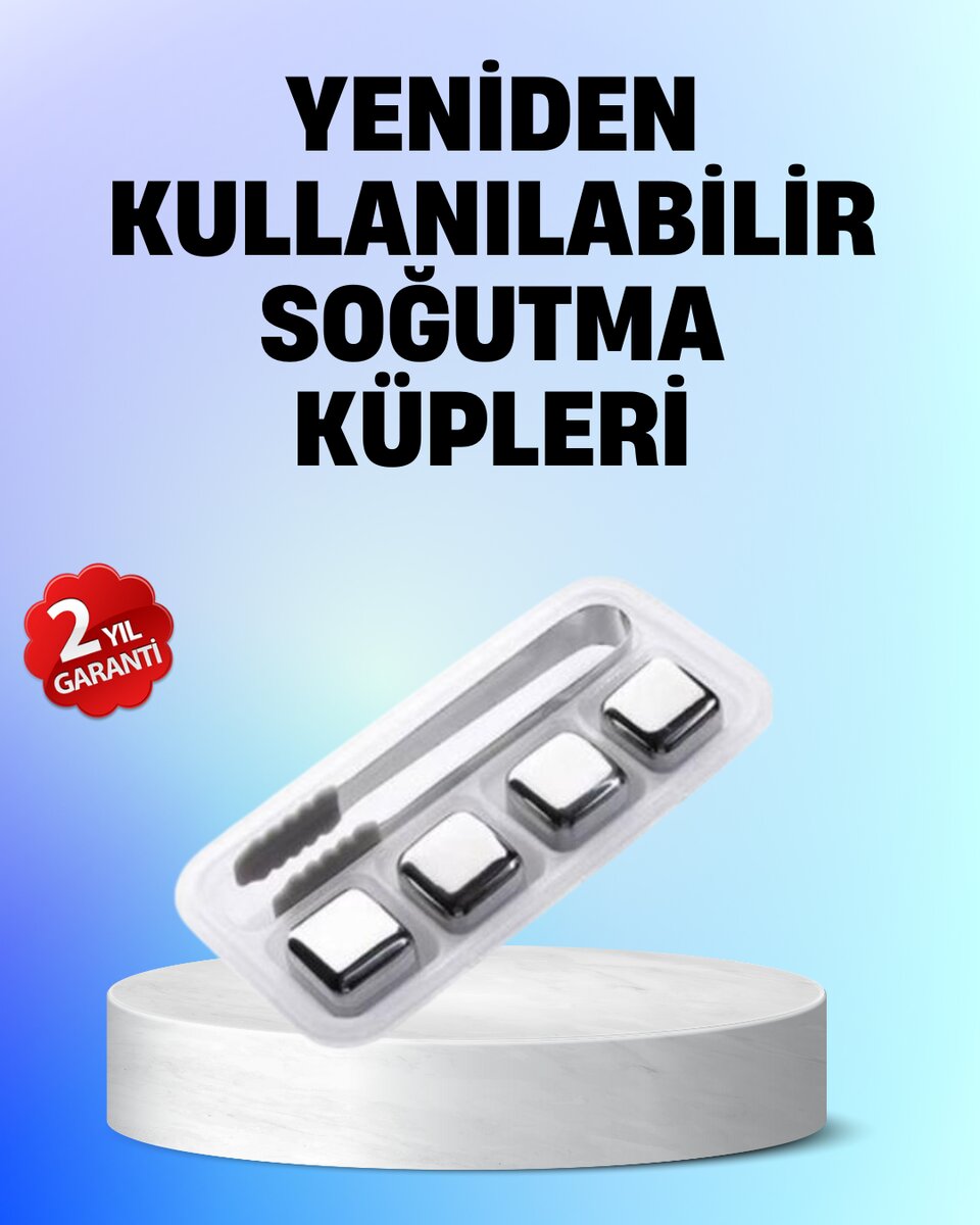 Yeniden Kullanılabilir 304 Çelik Metal Buz Küpleri 4'lü Set 1 Yeniden Kullanılabilir 304 Çelik Metal Buz Küpleri 4'lü Set