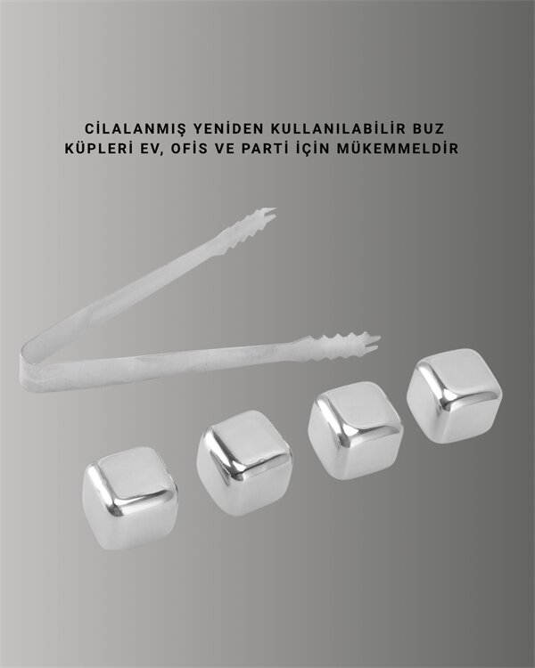 Paslanmaz Metal Buz Küpleri-Çok Amaçlı Kullanıma Uygun 2 Paslanmaz Metal Buz Küpleri-Çok Amaçlı Kullanıma Uygun - Görsel 2