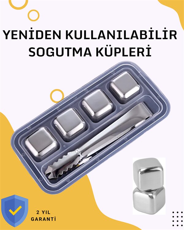 Paslanmaz Metal Buz Küpleri-Çok Amaçlı Kullanıma Uygun 1 Paslanmaz Metal Buz Küpleri-Çok Amaçlı Kullanıma Uygun