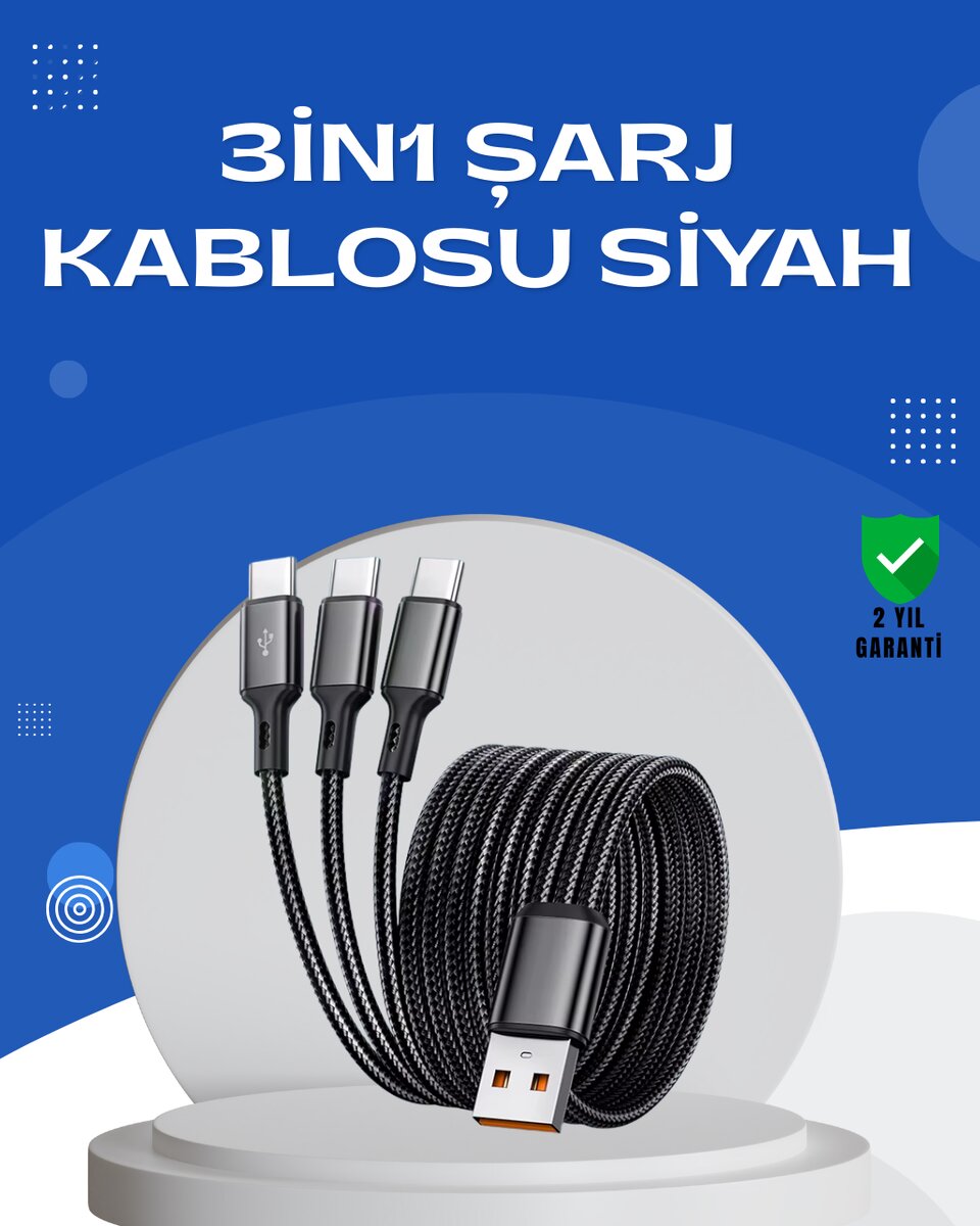 Evrensel 3 Başlıklı Şarj Kablosu – iPhone Huawei Samsung İçin 1 Evrensel 3 Başlıklı Şarj Kablosu – iPhone Huawei Samsung İçin