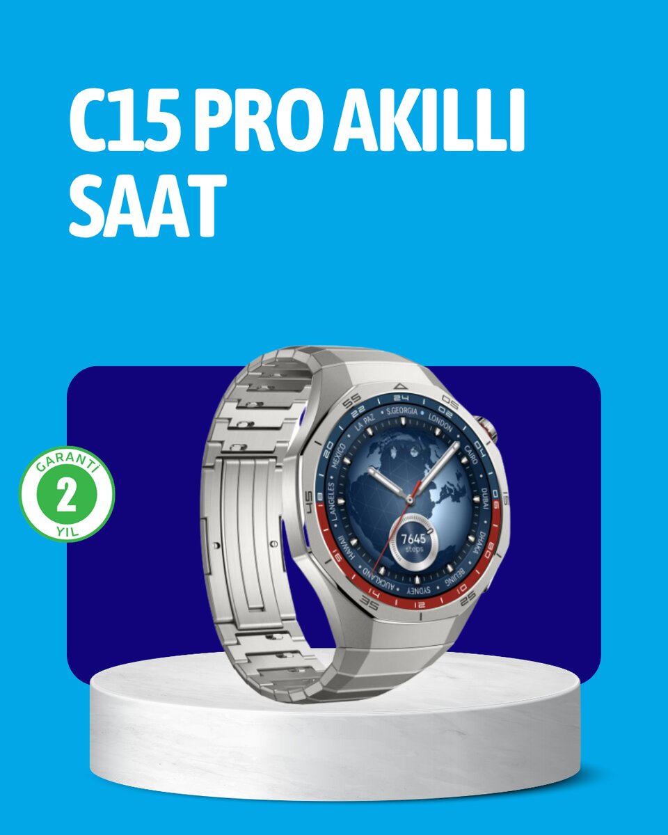 Dayanıklı Kordonlu Şarjlı Akıllı Saat 1 Dayanıklı Kordonlu Şarjlı Akıllı Saat