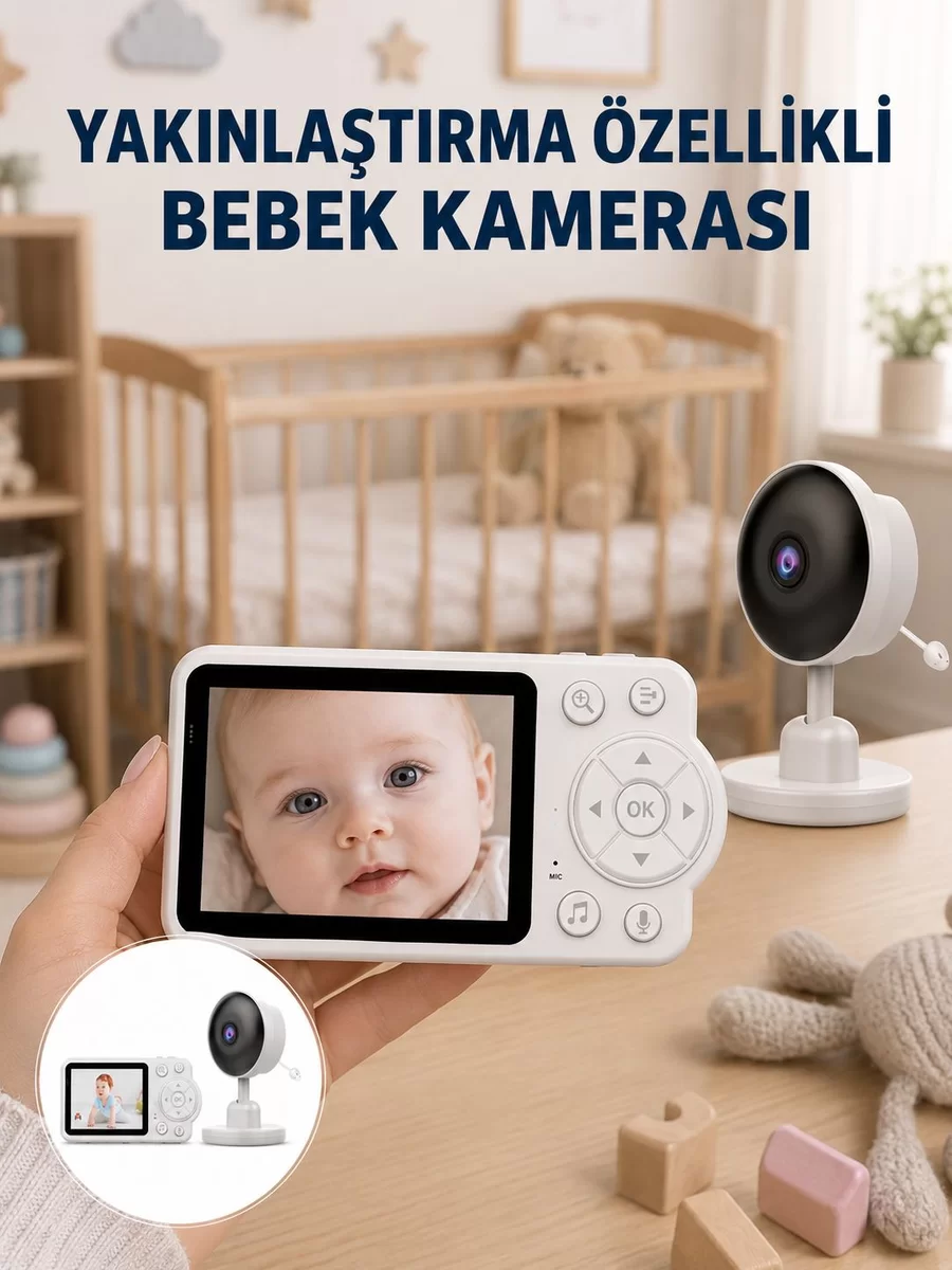 Bebek Monitörü Cry Detection ve HD Gece Görüş Destekli Yeni Nesil 1 Bebek Monitörü Cry Detection ve HD Gece Görüş Destekli Yeni Nesil
