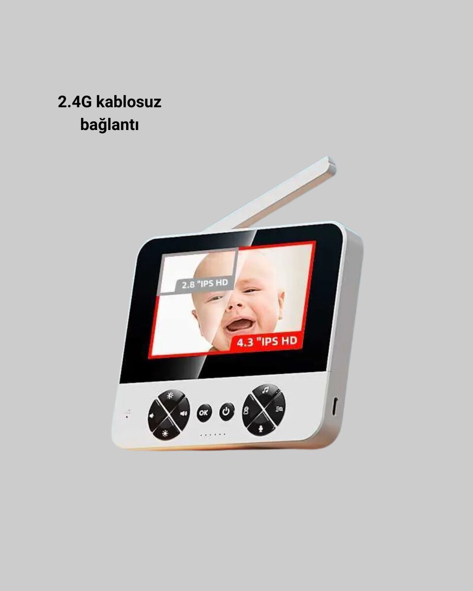 Görüntülü Bebek Monitörü 4.3 İnç Ekran ve Sesli İletişim 4 Görüntülü Bebek Monitörü 4.3 İnç Ekran ve Sesli İletişim - Görsel 4