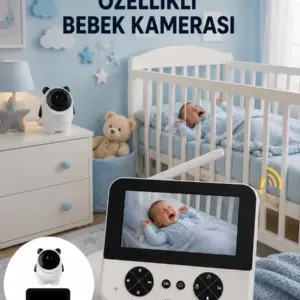 Gece Görüşlü Güvenli Bebek Monitörü 720P HD Görüntü Yeni Nesil
