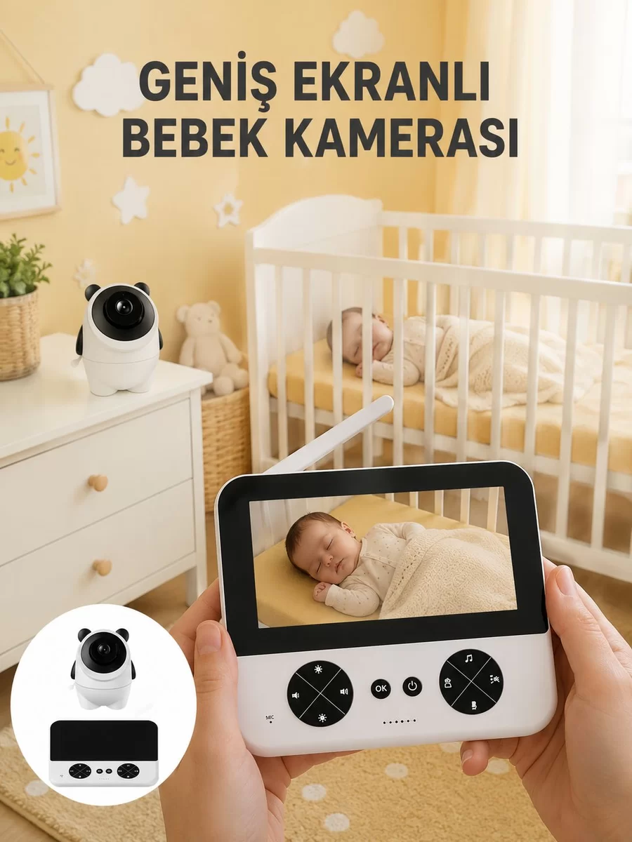 720P HD Gece Görüşlü Kablosuz Bebek Kamerası İki Yönlü Sesli Yeni Nesil 1 720P HD Gece Görüşlü Kablosuz Bebek Kamerası İki Yönlü Sesli Yeni Nesil
