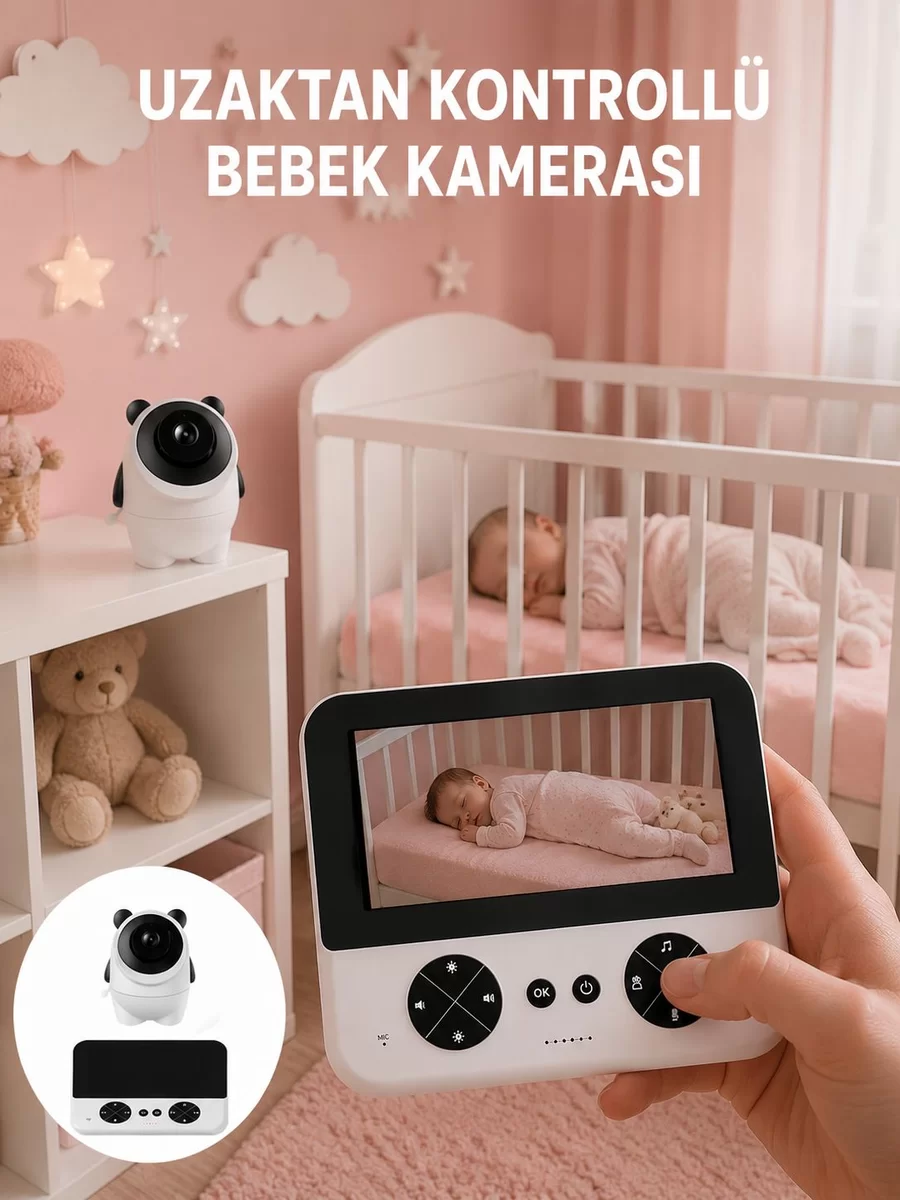 Geniş Ekranlı Bebek Monitörü Ağlama Algılama Özellikli Yeni Nesil 1 Geniş Ekranlı Bebek Monitörü Ağlama Algılama Özellikli Yeni Nesil